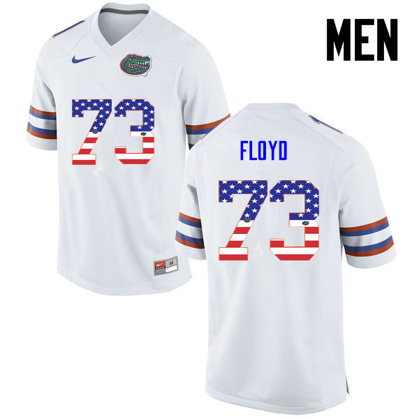 Men Florida Gators #73 Sharrif Floyd College Football USA Flag Fashion Jerseys-White - Click Image to Close
